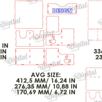 Intra απο ξύλο plywood  Χρώμα wenge 3mm-4mm πάχος - με λέιζερ για σιρόπι καφέ Δίασταση 30x20 cm INTRAFABR-56160694 - Image 3