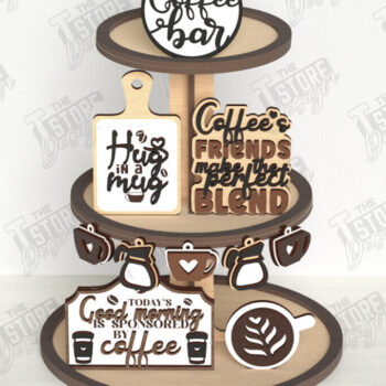 Intra απο ξύλο plywood  Χρώμα wenge 3mm-4mm πάχος - Δίσκος καφέ σε επίπεδα με πινακίδα κοπής με λέιζερ Δίασταση 30x20 cm INTRAFABR-90839732 - Image 1