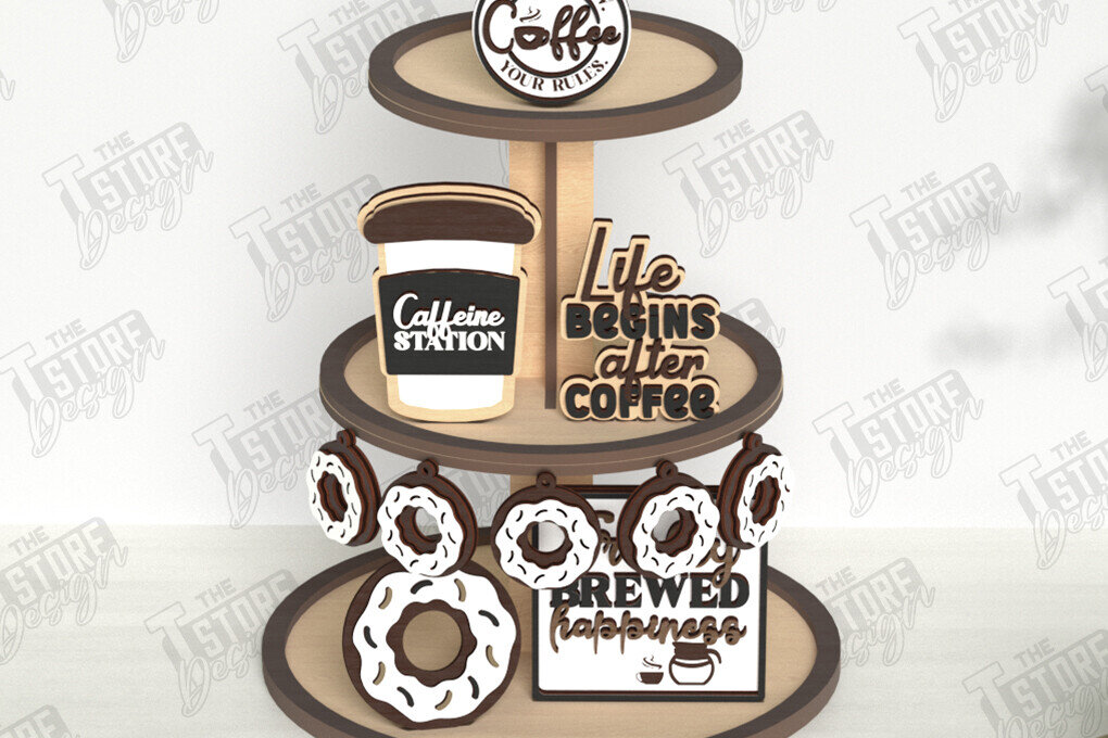 Intra απο ξύλο plywood  Χρώμα wenge 3mm-4mm πάχος - Δίσκος καφέ σε επίπεδα με πινακίδα κοπής με λέιζερ Δίασταση 30x20 cm INTRAFABR-26293293