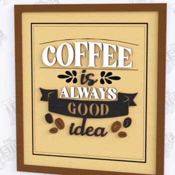 Intra απο ξύλο plywood Χρώμα wenge 3mm-4mm πάχος - Coffee Wall Sign |Coffee House Δίασταση 30x20 cm INTRAFABR-115870771 - Image 1