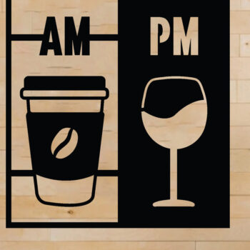 Intra απο ξύλο plywood  Χρώμα wenge 3mm-4mm πάχος - Επιγραφή τοίχου Coffee & Wine Bar Δίασταση 40x50 cm INTRAFABR-115870775 - Image 1