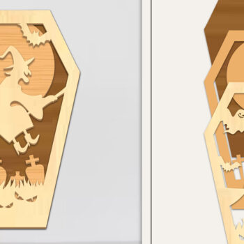 Intra απο ξύλο plywood Χρώμα wenge 3mm-4mm πάχος - Coffin Halloween Στολίδι με Δίασταση 6x6 cm INTRAFABR-116007672 - Image 1