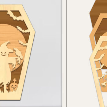 Intra απο ξύλο plywood Χρώμα wenge 3mm-4mm πάχος - Coffin Halloween Στολίδι με Δίασταση 6x6 cm INTRAFABR-116007892 - Image 1