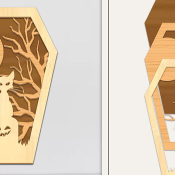 Intra απο ξύλο plywood Χρώμα wenge 3mm-4mm πάχος - Coffin Halloween Στολίδι με Δίασταση 6x6 cm INTRAFABR-116007915 - Image 1