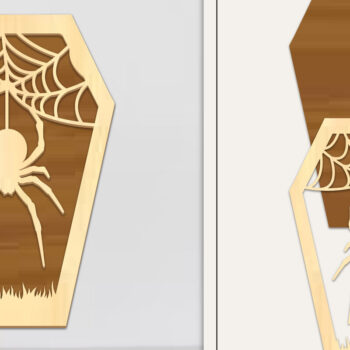 Intra απο ξύλο plywood Χρώμα wenge 3mm-4mm πάχος - Coffin Halloween Στολίδι με Δίασταση 6x6 cm INTRAFABR-116007923 - Image 1