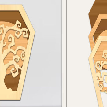 Intra απο ξύλο plywood Χρώμα wenge 3mm-4mm πάχος - Δέσμη στολίδι για αποκριάτικο φέρετρο Δίασταση 6x6 cm INTRAFABR-116007450 - Image 2