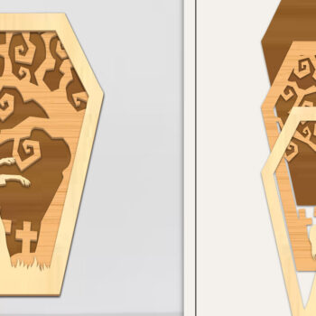 Intra απο ξύλο plywood Χρώμα wenge 3mm-4mm πάχος - Δέσμη στολίδι για αποκριάτικο φέρετρο Δίασταση 6x6 cm INTRAFABR-116007450 - Image 8