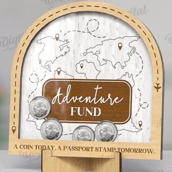 Intra απο ξύλο plywood  Χρώμα wenge 3mm-4mm πάχος - Θήκη νομισμάτων LaserCut. Ξύλινο Κουτιά Δίασταση 30x20 cm INTRAFABR-116644839 - Image 1