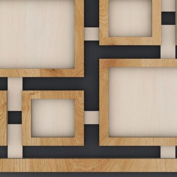 Intra απο ξύλο plywood  Χρώμα wenge 3mm-4mm πάχος - Κολάζ Πλαίσιο , Πρότυπα κοπής με λέιζερ Δίασταση 20x20 cm INTRAFABR-116921883 - Image 1