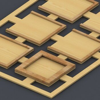 Intra απο ξύλο plywood Χρώμα wenge 3mm-4mm πάχος - Κορνίζα κολάζ , Κορνίζα Dxf Δίασταση 20x25 cm INTRAFABR-116921957 - Image 4