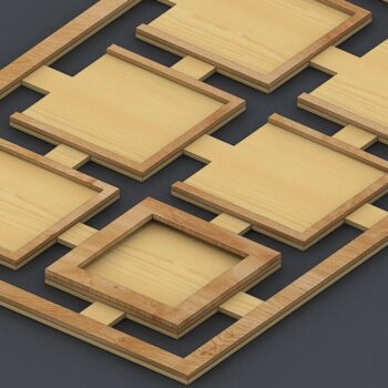 Intra απο ξύλο plywood Χρώμα wenge 3mm-4mm πάχος - Κορνίζα κολάζ , Κορνίζα Dxf Δίασταση 20x25 cm INTRAFABR-116921957 - Image 5