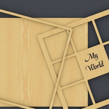 Intra απο ξύλο plywood Χρώμα wenge 3mm-4mm πάχος - Κορνίζες κοπής με λέιζερ κολάζ, καρέ φωτογραφιών Δίασταση 30x20 cm INTRAFABR-116557577 - Image 4