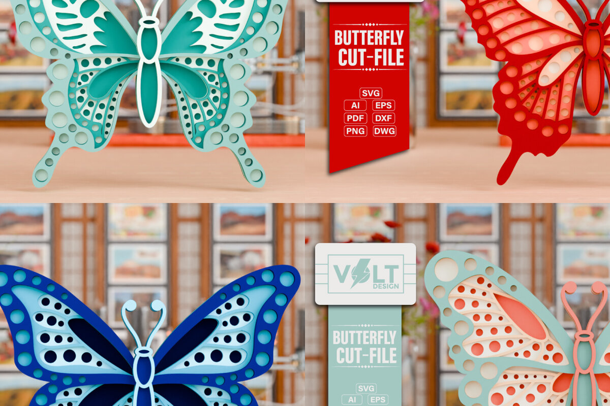 Intra απο ξύλο plywood  Χρώμα wenge 3mm-4mm πάχος - Πακέτο χειροτεχνίας πολύχρωμο πεταλούδα Δίασταση 4x4 cm INTRAFABR-118330980