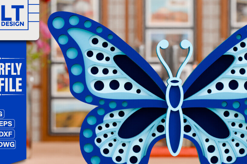 Intra απο ξύλο plywood  Χρώμα wenge 3mm-4mm πάχος - Πολύχρωμο Σχέδιο Χειροτεχνίας Πεταλούδας Δίασταση 4x4 cm INTRAFABR-88507698