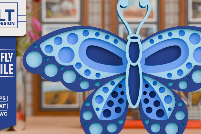 Intra απο ξύλο plywood  Χρώμα wenge 3mm-4mm πάχος - Σχεδιασμός Χειροτεχνίας Colorful Butterfly Δίασταση 4x4 cm INTRAFABR-118337221