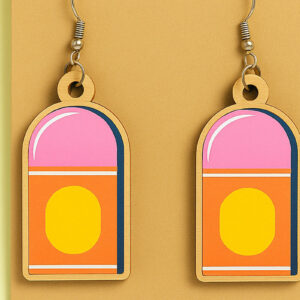 Intra απο ξύλο plywood  Χρώμα wenge 3mm-4mm πάχος - Πολύχρωμα Σκουλαρίκια Γόμα Δίασταση 3x3 cm INTRAFABR-25547712