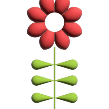 Intra απο ξύλο plywood  Χρώμα wenge 3mm-4mm πάχος - Πολύχρωμα λουλούδια της άνοιξης με λέιζερ . Δίασταση 20x20 cm INTRAFABR-56160740 - Image 1