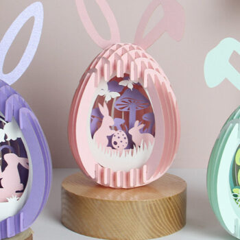 Intra απο ξύλο plywood Χρώμα wenge 3mm-4mm πάχος - Combo 5 Easter Eggs Popup 3D Δίασταση 21x29 cm INTRAFABR-60797970 - Image 1