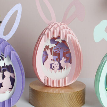 Intra απο ξύλο plywood Χρώμα wenge 3mm-4mm πάχος - Combo 5 Easter Eggs Popup 3D Δίασταση 21x29 cm INTRAFABR-60797970 - Image 3