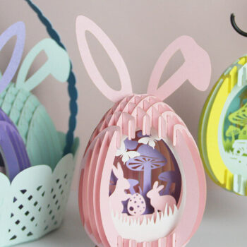 Intra απο ξύλο plywood Χρώμα wenge 3mm-4mm πάχος - Combo 5 Easter Eggs Popup 3D Δίασταση 21x29 cm INTRAFABR-60797970 - Image 4