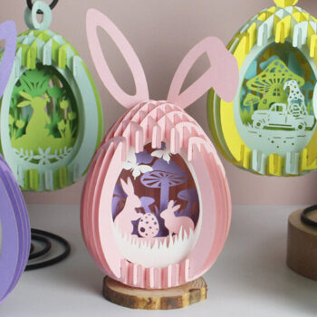 Intra απο ξύλο plywood Χρώμα wenge 3mm-4mm πάχος - Combo 5 Easter Eggs Popup 3D Δίασταση 21x29 cm INTRAFABR-60797970 - Image 5