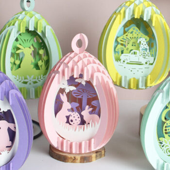Intra απο ξύλο plywood Χρώμα wenge 3mm-4mm πάχος - Combo 5 Easter Eggs Popup 3D Δίασταση 21x29 cm INTRAFABR-60797970 - Image 6