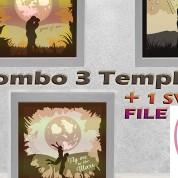 Intra απο ξύλο plywood  Χρώμα wenge 3mm-4mm πάχος - Combo Couples 3 Light Box Templates Δίασταση 18x18 cm INTRAFABR-62539092 - Image 1