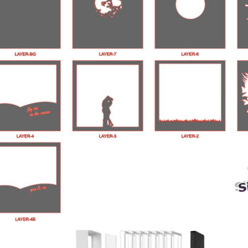 Intra απο ξύλο plywood  Χρώμα wenge 3mm-4mm πάχος - Combo Couples 3 Light Box Templates Δίασταση 18x18 cm INTRAFABR-62539092 - Image 6