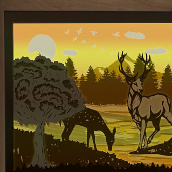 Intra απο ξύλο plywood Χρώμα wenge 3mm-4mm πάχος - Combo Deers 3 Templates + 1 Light Box Δίασταση 18x18 cm INTRAFABR-62539113 - Image 4