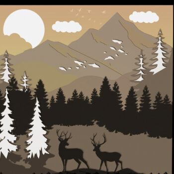 Intra απο ξύλο plywood Χρώμα wenge 3mm-4mm πάχος - Combo Deers 3 Templates + 1 Light Box Δίασταση 18x18 cm INTRAFABR-62539113 - Image 5