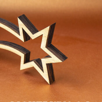 Intra απο ξύλο plywood  Χρώμα wenge 3mm-4mm πάχος - Χριστουγεννιάτικη διακόσμηση Comet για Δίασταση 20x20 cm INTRAFABR-62943015 - Image 4