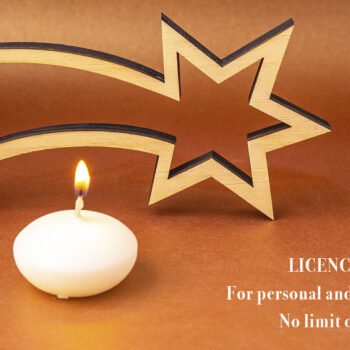 Intra απο ξύλο plywood  Χρώμα wenge 3mm-4mm πάχος - Χριστουγεννιάτικη διακόσμηση Comet για Δίασταση 20x20 cm INTRAFABR-62943015 - Image 5