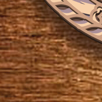 Intra απο ξύλο plywood Χρώμα wenge 3mm-4mm πάχος - Compass Mandala Multilayer /3D Δίασταση 30x30 cm INTRAFABR-61592793 - Image 4