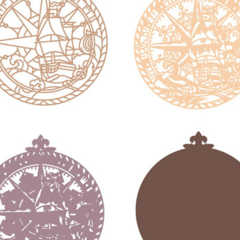 Intra απο ξύλο plywood Χρώμα wenge 3mm-4mm πάχος - Compass Mandala Multilayer /3D Δίασταση 30x30 cm INTRAFABR-61592793 - Image 8