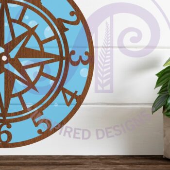 Intra απο ξύλο plywood Χρώμα wenge 3mm-4mm πάχος - Ρολόι τοίχου Compass Files, Δίασταση 30x20 cm INTRAFABR-59922019 - Image 1