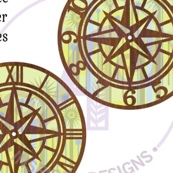 Intra απο ξύλο plywood Χρώμα wenge 3mm-4mm πάχος - Ρολόι τοίχου Compass Files, Δίασταση 30x20 cm INTRAFABR-59922019 - Image 3