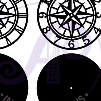 Intra απο ξύλο plywood Χρώμα wenge 3mm-4mm πάχος - Ρολόι τοίχου Compass Files, Δίασταση 30x20 cm INTRAFABR-59922019 - Image 4