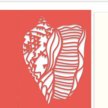 Intra απο ξύλο plywood  Χρώμα wenge 3mm-4mm πάχος - Ευχετήρια κάρτα κοχυλιών Δίασταση 7x5 cm INTRAFABR-114339412 - Image 2