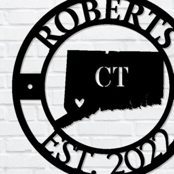 Intra απο ξύλο plywood  Χρώμα wenge 3mm-4mm πάχος - Προσαρμοσμένη πινακίδα Connecticut, Αμερικανική Πολιτεία Δίασταση 30x40 cm INTRAFABR-18721751 - Image 1