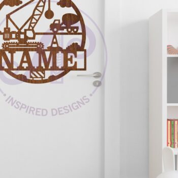 Intra απο ξύλο plywood Χρώμα wenge 3mm-4mm πάχος - Σημάδι ονόματος γερανού κατασκευής Laser Δίασταση 30x20 cm INTRAFABR-100978664 - Image 3