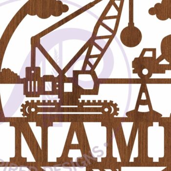 Intra απο ξύλο plywood Χρώμα wenge 3mm-4mm πάχος - Σημάδι ονόματος γερανού κατασκευής Laser Δίασταση 30x20 cm INTRAFABR-100978664 - Image 4