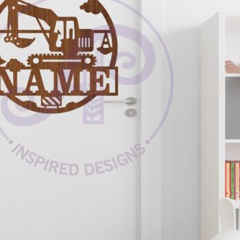 Intra απο ξύλο plywood  Χρώμα wenge 3mm-4mm πάχος - Construction Digger Name Sign Laser Δίασταση 30x20 cm INTRAFABR-69822763 - Image 3