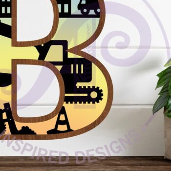 Intra απο ξύλο plywood  Χρώμα wenge 3mm-4mm πάχος - Κατασκευή Large B Wall Letter 3 Layer Δίασταση 30x20 cm INTRAFABR-120133455 - Image 1
