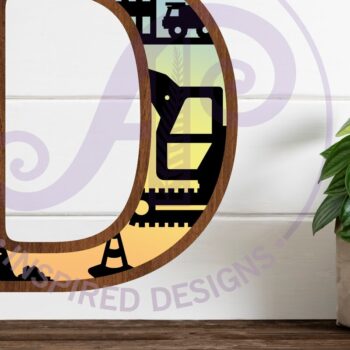 Intra απο ξύλο plywood  Χρώμα wenge 3mm-4mm πάχος - Κατασκευή Large D Wall Letter 3 Layer Δίασταση 30x20 cm INTRAFABR-67730252 - Image 1