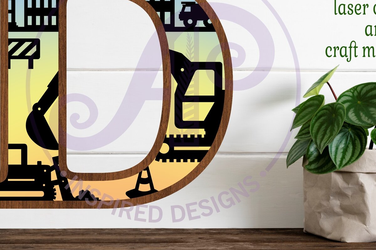 Intra απο ξύλο plywood  Χρώμα wenge 3mm-4mm πάχος - Κατασκευή Large D Wall Letter 3 Layer Δίασταση 30x20 cm INTRAFABR-67730252