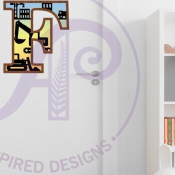 Intra απο ξύλο plywood  Χρώμα wenge 3mm-4mm πάχος - Κατασκευή Large F Wall Letter 3 Layer Δίασταση 30x20 cm INTRAFABR-67730389 - Image 3