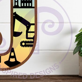 Intra απο ξύλο plywood  Χρώμα wenge 3mm-4mm πάχος - Κατασκευή Large J Wall Letter 3 Layer Δίασταση 30x20 cm INTRAFABR-122244820 - Image 1