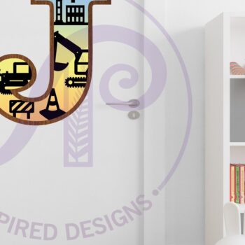 Intra απο ξύλο plywood  Χρώμα wenge 3mm-4mm πάχος - Κατασκευή Large J Wall Letter 3 Layer Δίασταση 30x20 cm INTRAFABR-122244820 - Image 3