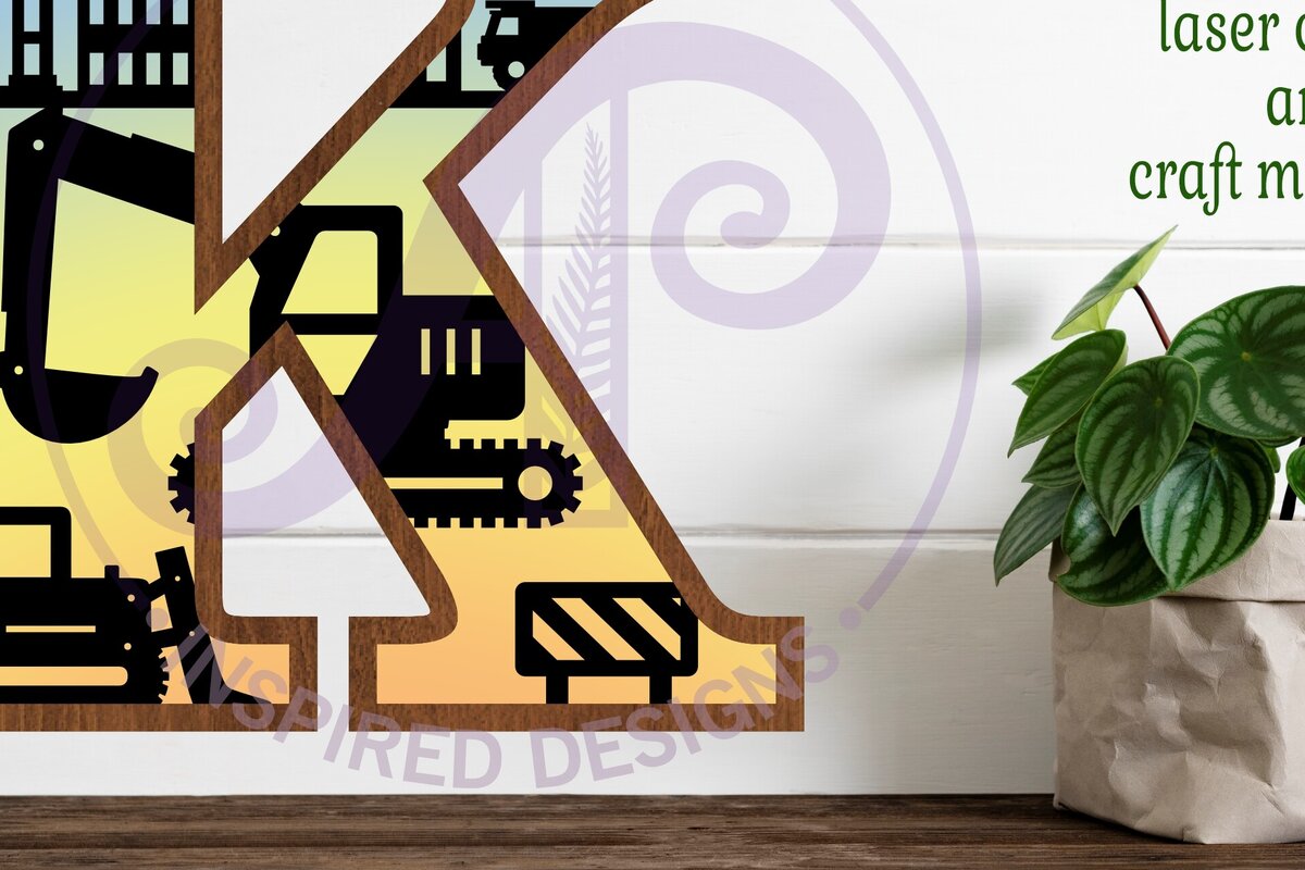 Intra απο ξύλο plywood  Χρώμα wenge 3mm-4mm πάχος - Κατασκευή Large K Wall Letter 3 Layer Δίασταση 30x20 cm INTRAFABR-70128971