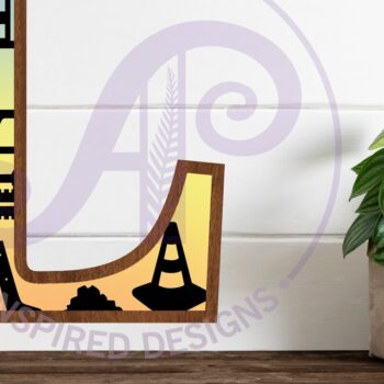 Intra απο ξύλο plywood Χρώμα wenge 3mm-4mm πάχος - Κατασκευή Large L Wall Letter 3 Layer Δίασταση 30x20 cm INTRAFABR-70055168 - Image 1